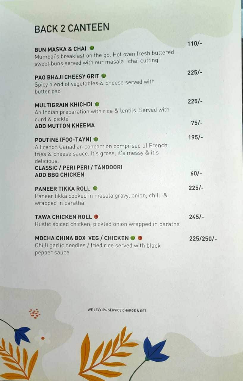 Mocha Cafe & Bar menu