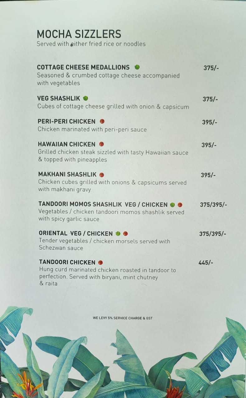 Mocha Cafe & Bar menu