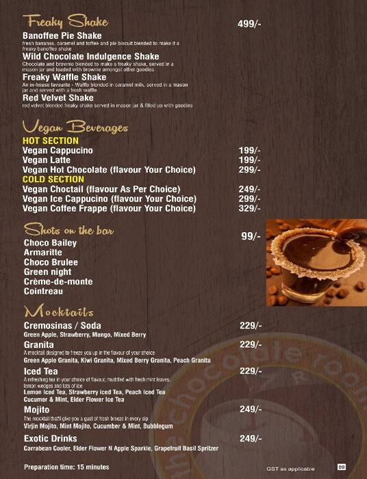 Menu at The Chocolate Room zirakpur, Zirakpur