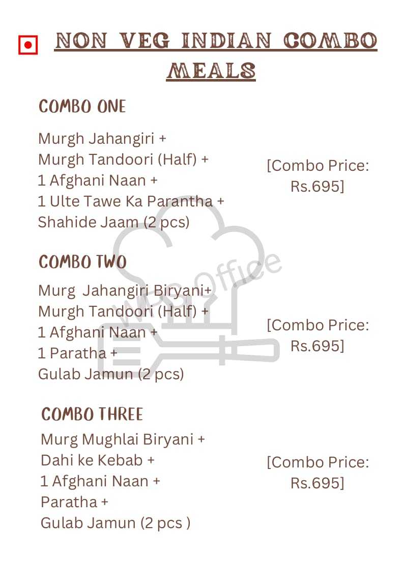 Menu of Combo Meals Indian And Chinese, Lonavala, Pune