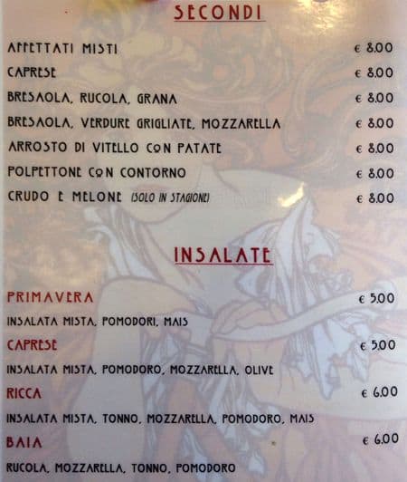 Menu di Le Café De Flore 