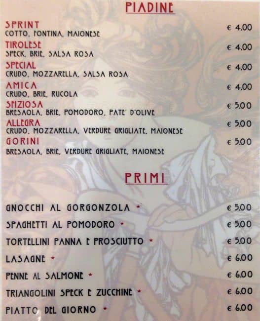 Menu di Le Café De Flore 