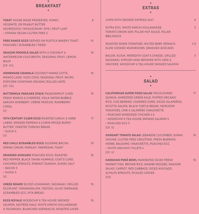 Pillar of Salt Menu, Menu for Pillar of Salt, Richmond, Melbourne