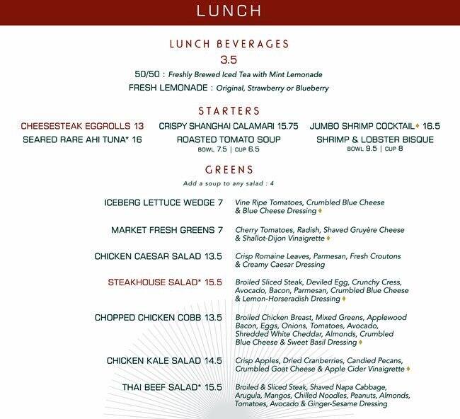 Sullivan's Steakhouse of Austin Menu Urbanspoon/Zomato