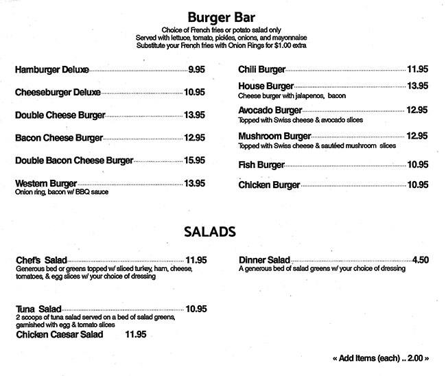 Menu at Leroy's Family Restaurant, Anchorage