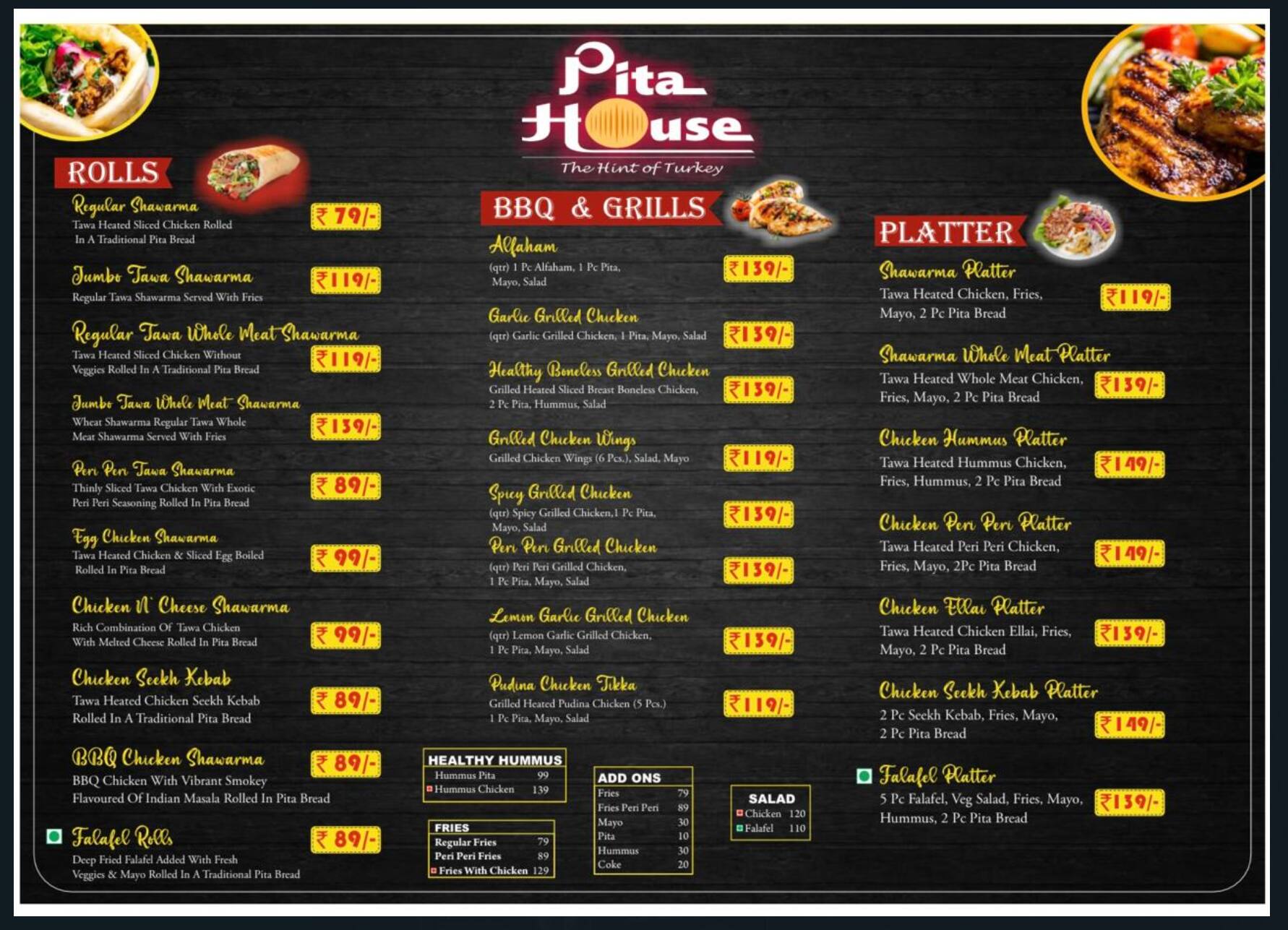 Pita house menu sales