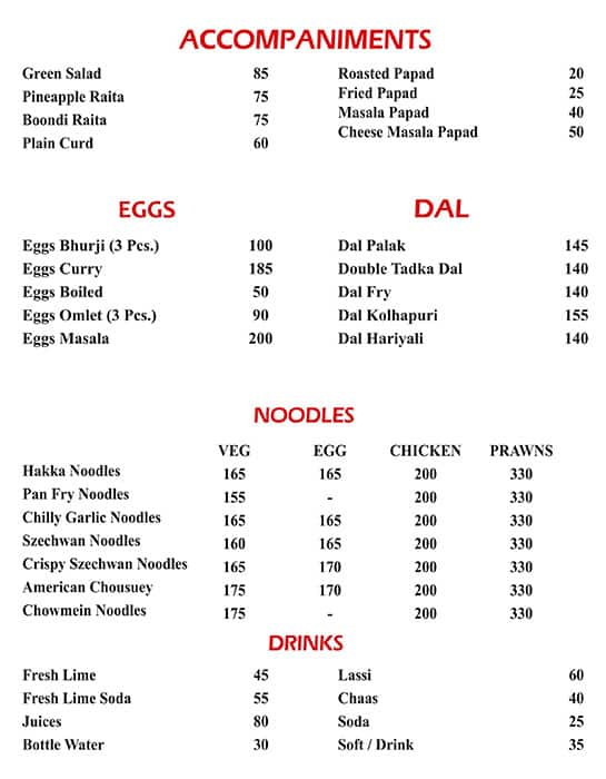 Utsavv A/C Family Restaurant & Bar menu