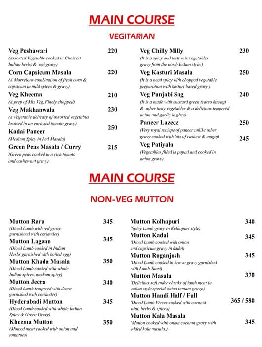 Utsavv A/C Family Restaurant & Bar menu