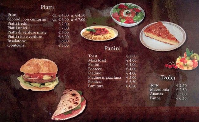 Menu di Bar tabacchi MILLENNIUM CAFÉ 