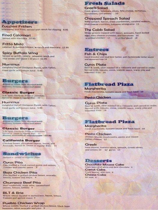 Menu at Darwin's Pub, Houston