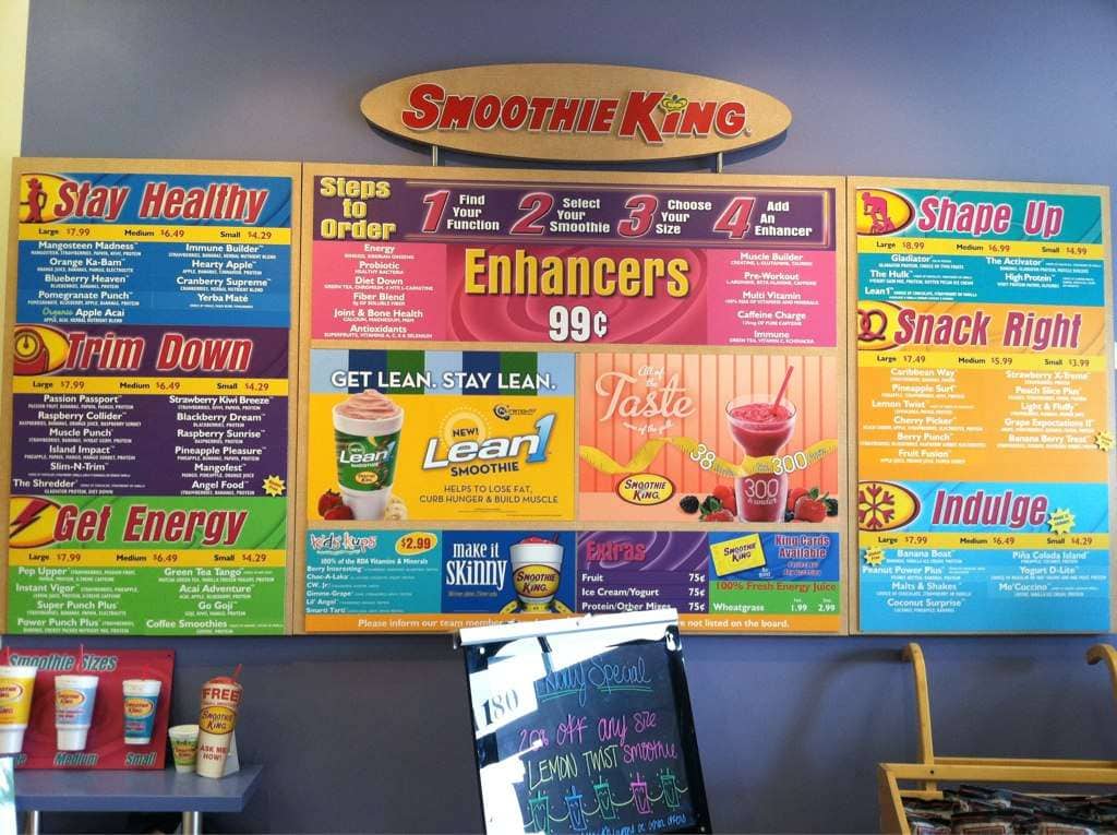 smoothie king menu prices