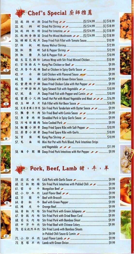 Menu at Red Chilli Restaurant, Redlands