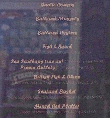 Carta de Rockingham Beach Fish & Chips