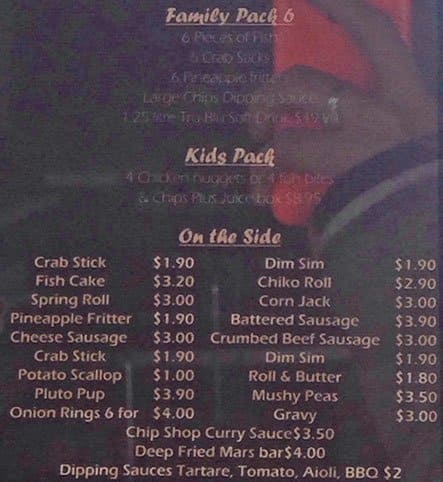 Carta de Rockingham Beach Fish & Chips
