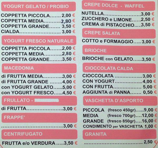 Menu di Yo! 