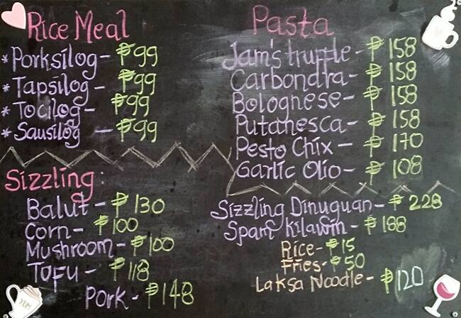 Carta de Vien's Cafe