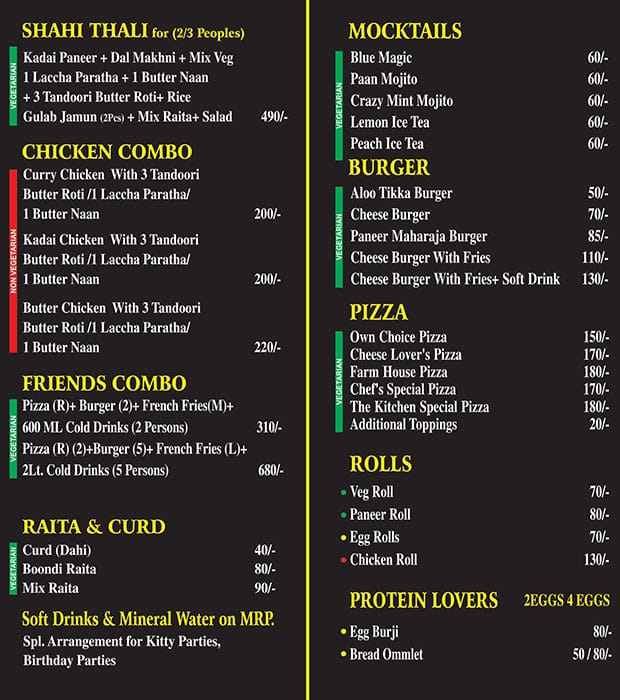 Menu at The Kitchen, Greater Noida