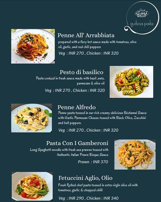 Menu of Gustosa Pasta, New BEL Road, Bangalore