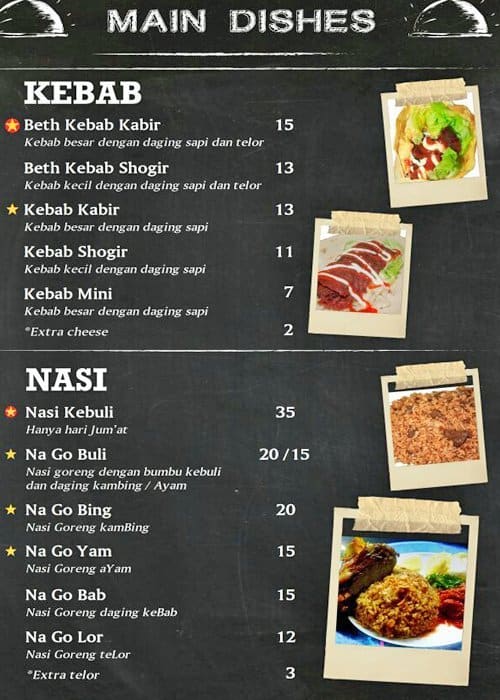 Casablanca Kebab & Nasi Goreng Menu - Zomato Indonesia