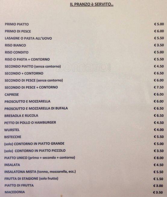 Menu di Gran Caffè Navigatori 