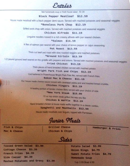 Menu at Harvester Restaurant,