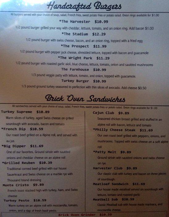 Menu at Harvester Restaurant, Tacoma