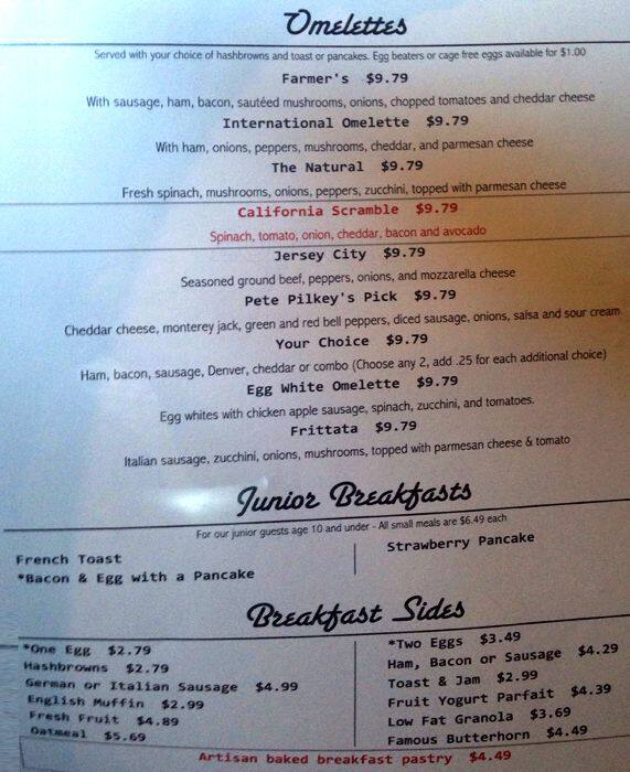 Menu at Harvester Restaurant,