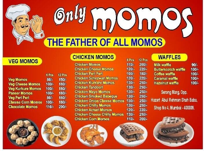 Menu Of Only Momos Mohammad Ali Road Mumbai