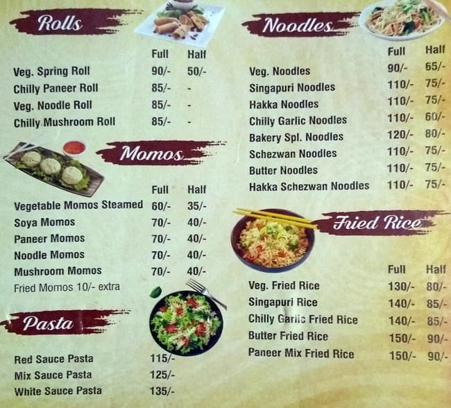 Bakery Wala The Cake Shop Paschim Vihar menu