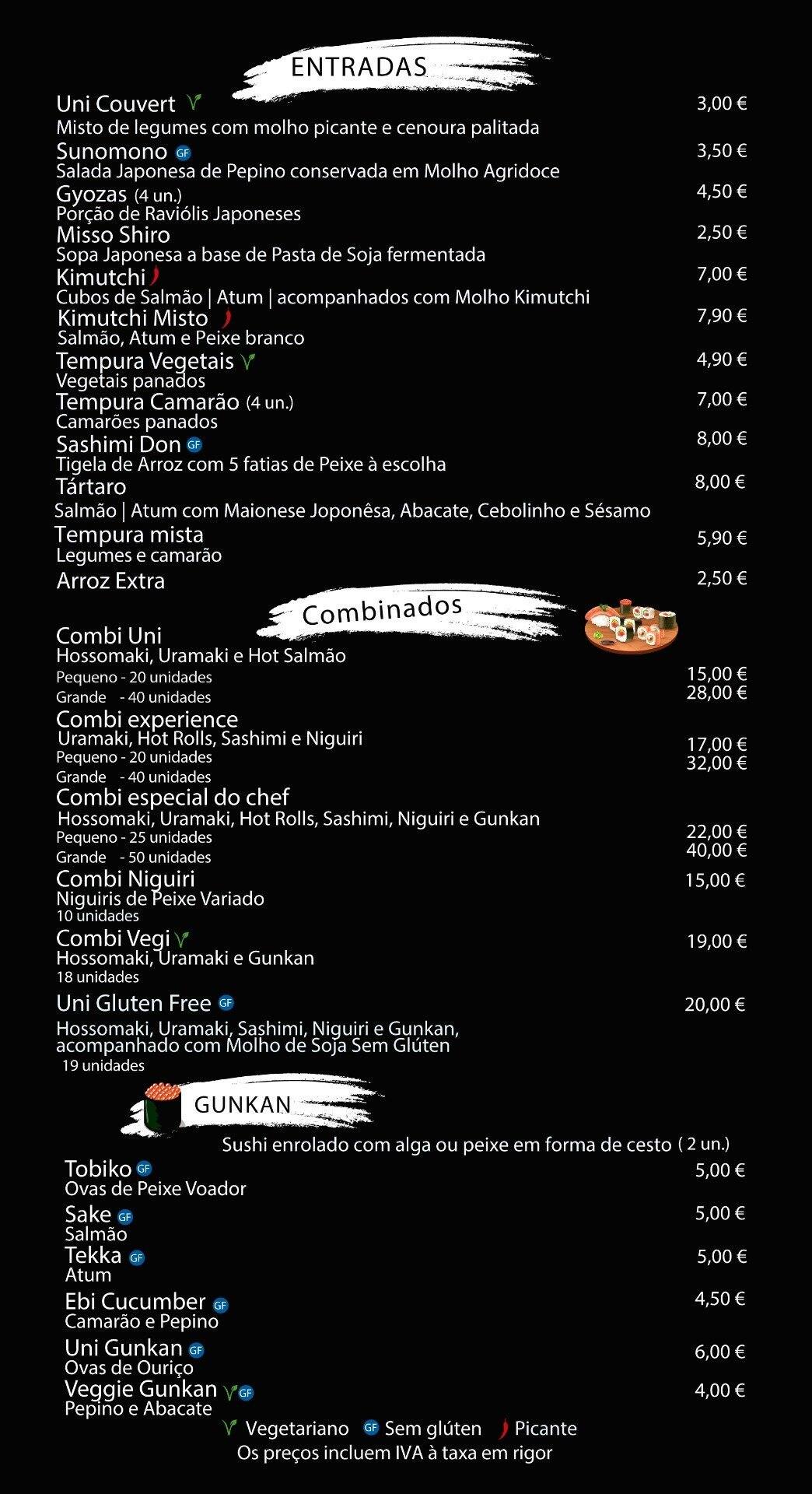 Uni Sushi Menu Menu For Uni Sushi Ericeira Lisboa