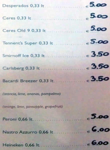 Menu di American Wine Bar 