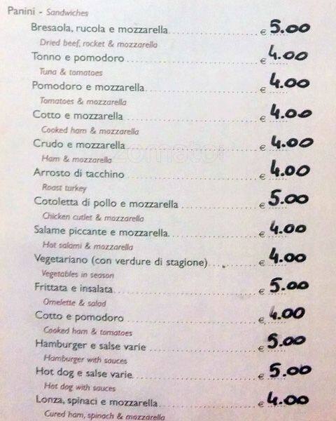 Menu di American Wine Bar 