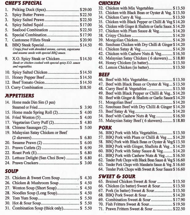 Fortune Palace Menu, Menu for Fortune Palace, Croydon, Melbourne ...