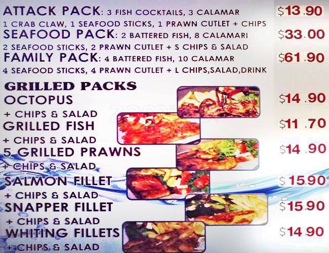 Great North Seafood Menu, Menu for Great North Seafood, Five Dock