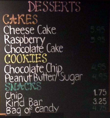 Menu at The Cocoa Bean Express cafe, Grapevine