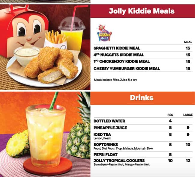 Menu at Jollibee fast food, Dubai, Manila Building - 61 12 a St