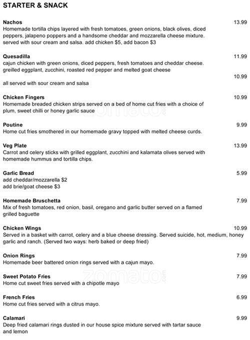 Mullins menu