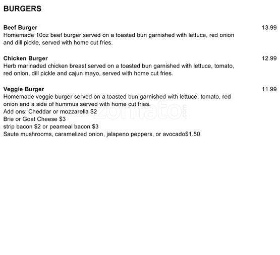 Mullins menu