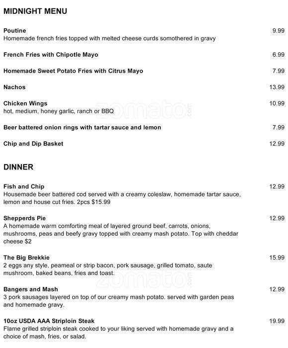 Mullins menu