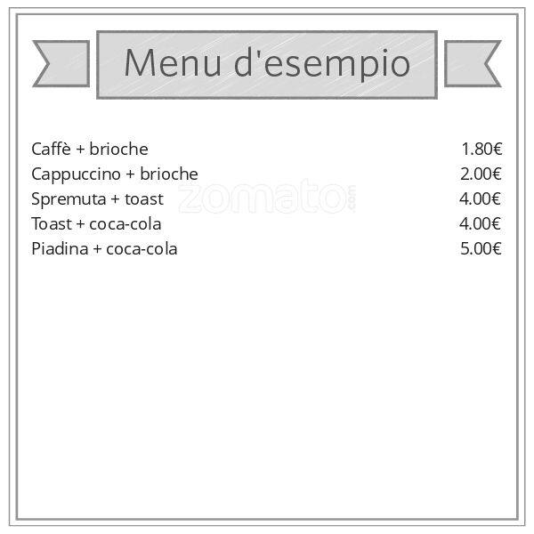 Menu di Reale Bar 