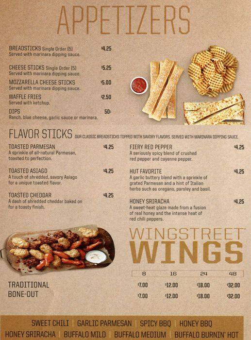 Pizza Hut menu
