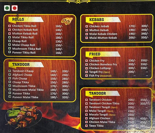 Menu Of Green Chilli Nit Faridabad