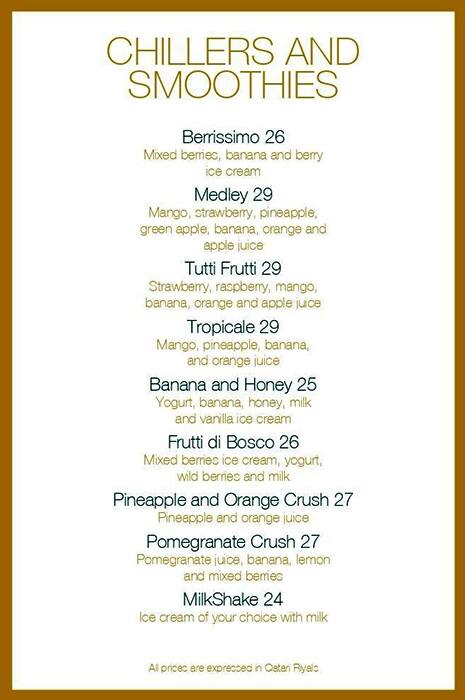 Il Caffè di Roma menu