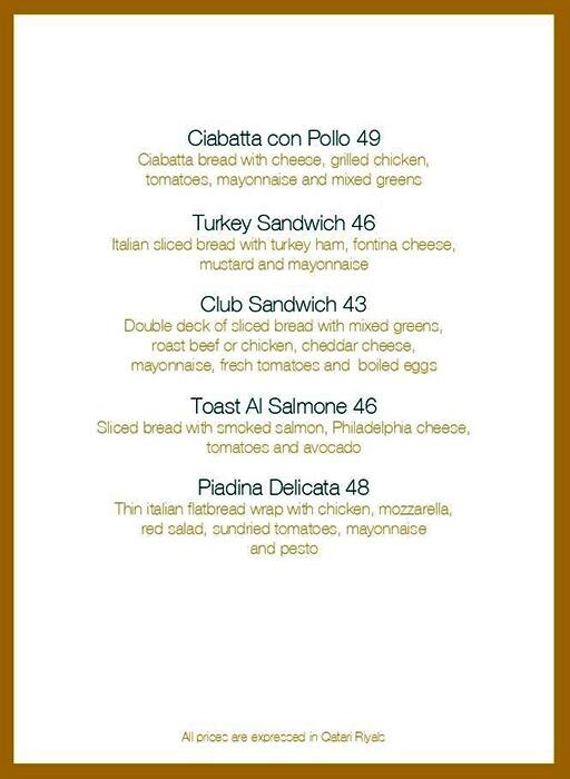 Il Caffè di Roma menu