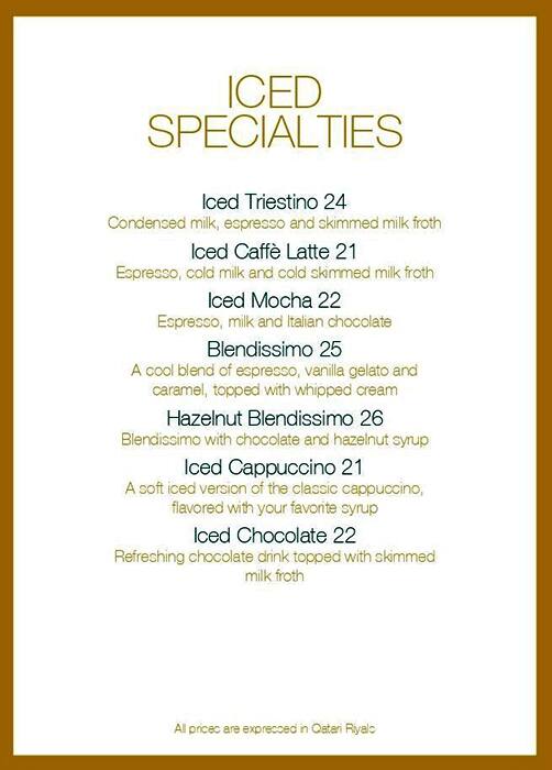 Il Caffè di Roma menu