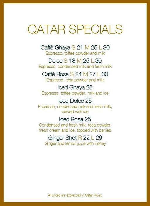 Il Caffè di Roma menu