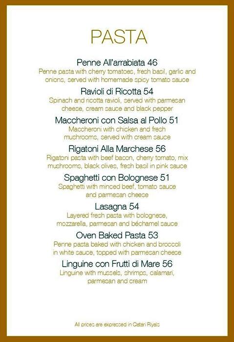 Il Caffè di Roma menu
