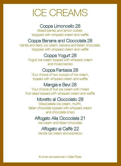 Il Caffè di Roma menu