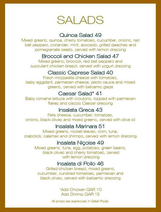 Il Caffè di Roma menu