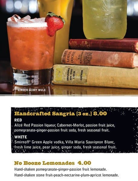 Fionn MacCool's menu